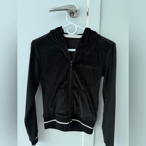 Palm Angels Stripe-Trim Chenille Zipper Hoodie